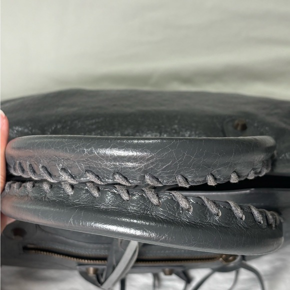 BALENCIAGA The City bag 2way Handbag Leather Gray 115748 Y2K Editors Authentic - Picture 6 of 15